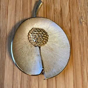 Elegant Silver & Gold Tone Lily Brooch